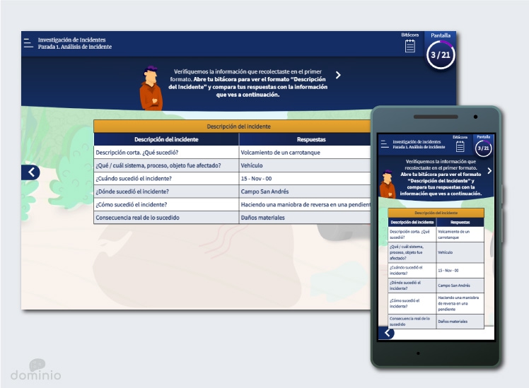 Pantallazo curso básico de investigación de incidentes Ecopetrol Dominio Estudio